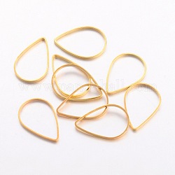 Anneaux connecteurs en laiton, larme, plaqués en couleur dorée, environ 11 mm de large, Longueur 16mm, épaisseur de 1mm