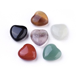 Природный камень cmешанных, камень любви сердца, карманный пальмовый камень для балансировки рейки, 25x25x12~12.5 мм