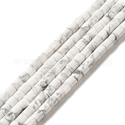 Chapelets de perles en howlite naturelle, colonne, 4x4mm, Trou: 0.9mm, Environ 100 pcs/chapelet, 15.35'' (39 cm)