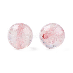 Прозрачные бисеры из смолы, с оболочкой, круглые, розовые, 12x11.5 мм, отверстие : 1.5~3 мм