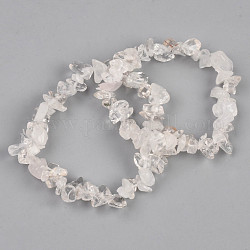 Unisex Chip natürliche Quarz Kristall Perlen Stretch Armbänder, Innendurchmesser: 1-3/4~2 Zoll (4.5~5 cm)