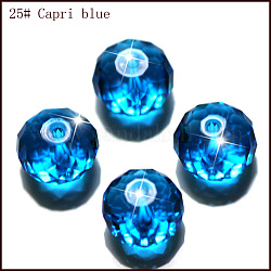 Imitazione branelli di cristallo austriaco, grado aaa, sfaccettato, rondelle, dodger blu, 6x4mm, Foro: 0.7~0.9 mm