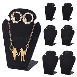 3 pièces 3 tailles acrylique collier présentoir ensemble, présentoir à bijoux en forme de buste, noir, 4.6~6.75x2.6~3.6x6.7~8.75 cm, 1pc / taille