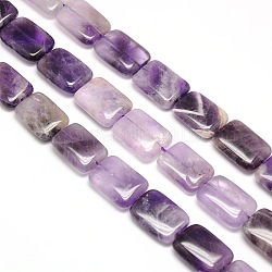 Natural Rectangle Amethyst Beads Strands, 20x15x6mm, Hole: 1mm, about 20pcs/strand, 15.74 inch