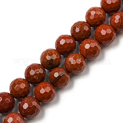 Natürliche rote Jaspis Perlen Stränge, facettiert (128 Facetten), Runde, 8~8.5 mm, Bohrung: 1.2 mm, ca. 46 Stk. / Strang, 14.96~15.12 Zoll (38~38.4 cm)