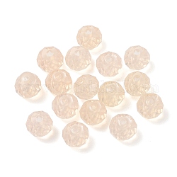 Imitation Gemstone Style Resin Beads, Imitation Opal, Faceted, Rondelle, Bisque, 7x5mm, Hole: 1mm