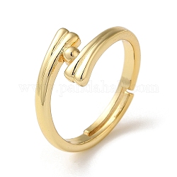 Verstellbare Ringe aus Messing mit Rackbeschichtung, Knochenform, echtes 18k vergoldet, Innendurchmesser: 18 mm