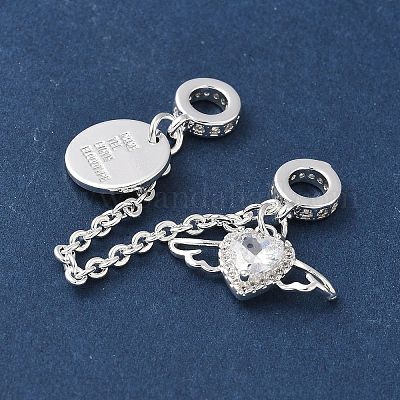 Латунный микропаве прозрачный кубический цирконий кабельная цепочка европейские бусины KK-G531-07B-S-1