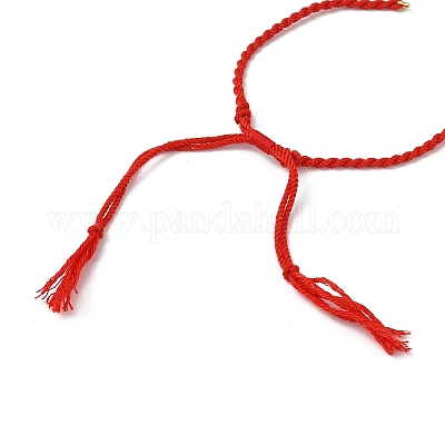 Плетеный браслет из хлопкового шнура MAK-L043-02G-10-1