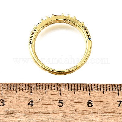 Регулируемые латунные кольца с микропаве из кубического циркония для женщин RJEW-H247-10G-1