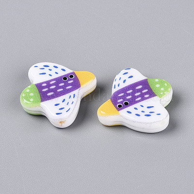 Печатные непрозрачные бусины из смолы&nbsp;RESI-N043-24B-1