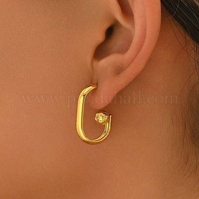 201 круглые серьги-гвоздики из нержавеющей стали OW7150-1