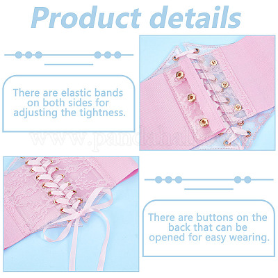 Корсетные ремни из ПВХ на шнуровке с полиэстеровой лентой для женщин AJEW-WH0678-79B-1