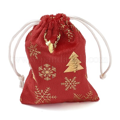 Рождественские бархатные сумки для хранения с золотым тиснением ABAG-Q053-01A-01B-1