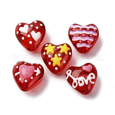 Стеклянные эмалевые бусины GLAA-Q125-01-1