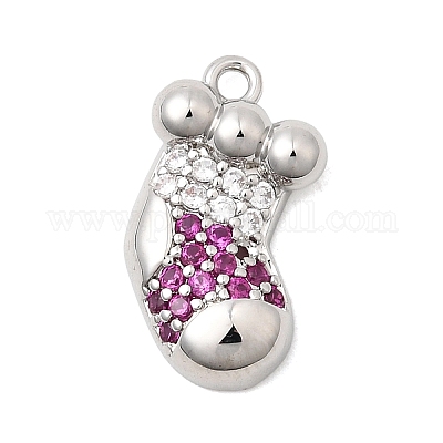 Рождественские латунные подвески с микропаве из фианита KK-L258-04P-F02-1