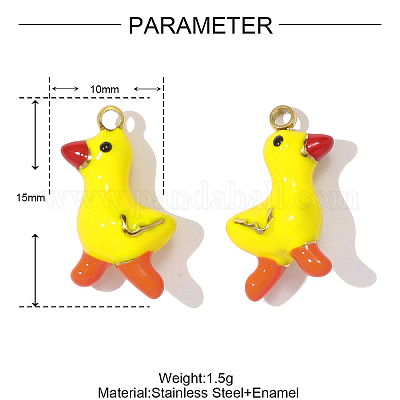 Подвески из нержавеющей стали 304 с эмалью STAS-OY001-50G-1