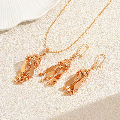 Комплекты из серег и ожерелий с кисточками из латуни в этническом стиле для женщин NB2272-1