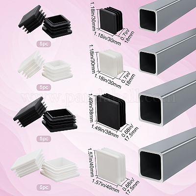 GORGECRAFT 20 Pièces 1 Pouces Bouchons Ronds En Plastique Ebouts Noirs Bouchon Tuyau Ebout