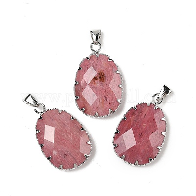 Природные подвески родонит G-H086-01P-07-1