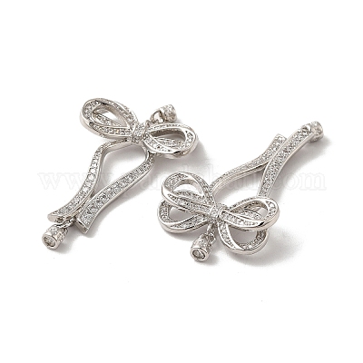 Латунь микро паве прозрачный кубический цирконий застегивается на застежки с концами шнура KK-M243-16P-1