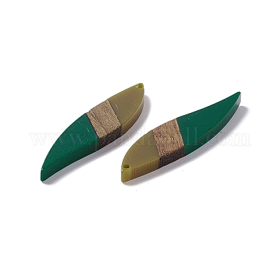 Большие подвески из непрозрачной смолы и орехового дерева&nbsp;RESI-M027-08F-1