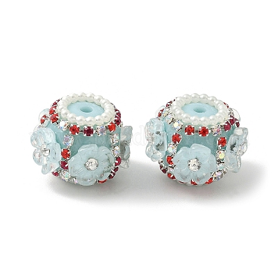 Бусины из смолы в виде цветка со стразами CLAY-NH0003-05S-03-1