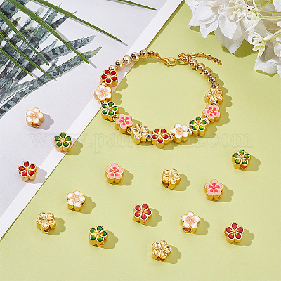 40 шт. Европейские бусины из сплава 5 цветов FIND-WR0012-38-1