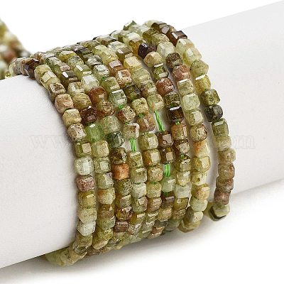 Естественный зеленый гранат бисер нитей G-H042-B15-01B-1