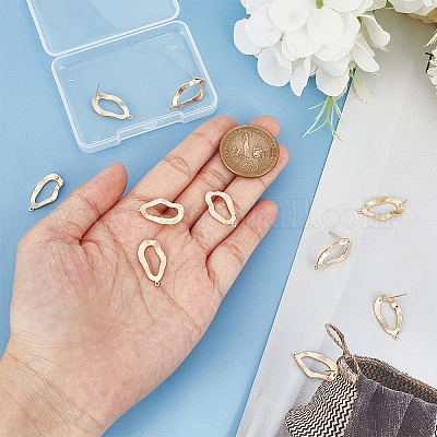 5 пара латунных сережек-гвоздиков KK-BC0011-88-1