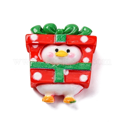 Кабошоны из непрозрачной смолы с рождественской уткой RESI-Q010-03F-1