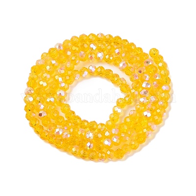 Стеклянные бусины с гальваническим покрытием  EGLA-A044-T2mm-L05-1