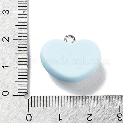 Подвески в форме сердца с кроликом из непрозрачной смолы RESI-B021-01-1