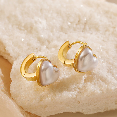 Серьги-кольца из нержавеющей стали 304 EJEW-A110-01G-1