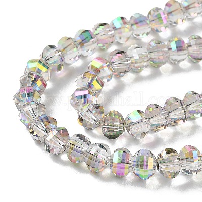 Прозрачные стеклянные бусины гальваническим пряди GLAA-Q099-C01-06-1-1