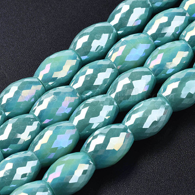 Стеклянные бусины с гальваническим покрытием  EGLA-S194-15A-A09-1