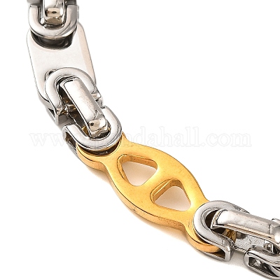 201 браслет из нержавеющей стали с цепочкой в виде конского глаза BJEW-B078-134GP-1