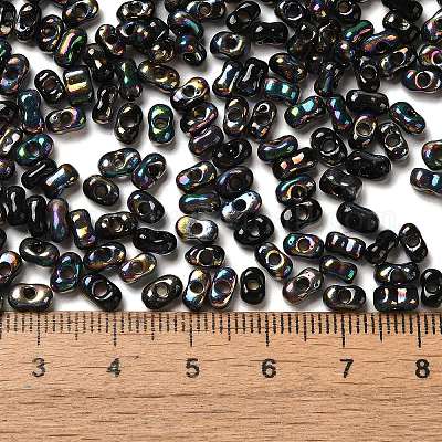 Гальванизированный двухцветный стеклянный бисер SEED-F005-09A-01-1