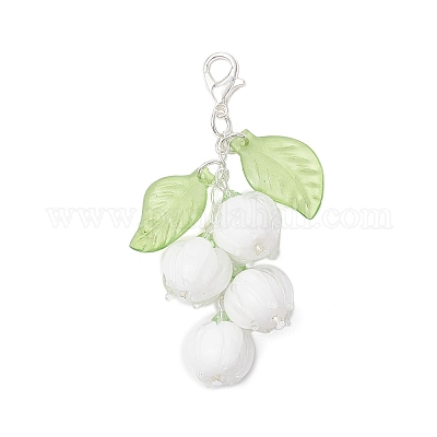 Цветочные подвески ручной работы лэмпворк HJEW-TA00412-1