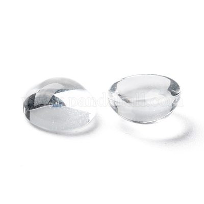 Transparent Half Round Glass Cabochons,, Clear, 30x14~15mm
