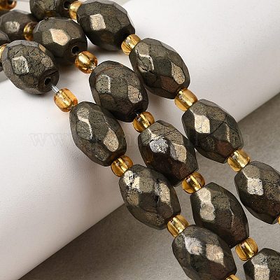 Природного пирита бисер нитей&nbsp;G-Z131-F01-01-1