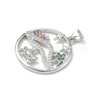 Латунные микро проложить кубического циркония подвески KK-P330-07B-P-1