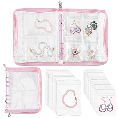 Shop PH PandaHall 80 Grids Jewelry Storage Book 7.9?9 Jewelry Case  Container Pink Binder Zippered Bag Jewelry Storage Album with Pocket with  60pcs Zip Lock Bags for Ring Necklace Bracelets Travel for