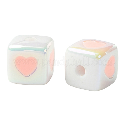 10 шт. непрозрачные акриловые эмалевые бусины ACRC-FS0001-02G-1