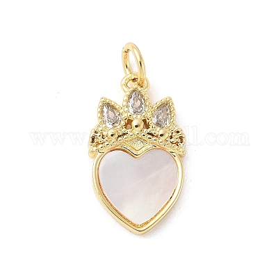 Подвески из латуни с натуральными белыми ракушками KK-S522-18G-1