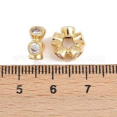 Латунные микро проложить кубического циркония бусы KK-B157-19G-1