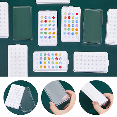 Прямоугольные пластиковые коробки для хранения драгоценных камней с 32 отверстием FIND-WH0420-27B-1