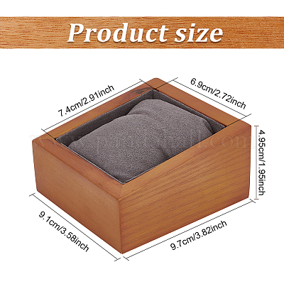 Подставки для часов с прямоугольным деревянным браслетом ODIS-WH0030-38-1