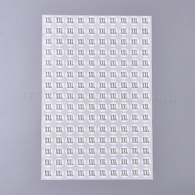 XXL Sizes Clothing Size Round Sticker Labels, Adhesive Stickers, for Clothing T Shirts, White, 22.9x15.4x0.01cm, Stickers: 13mm, 150pcs/sheet, ...
