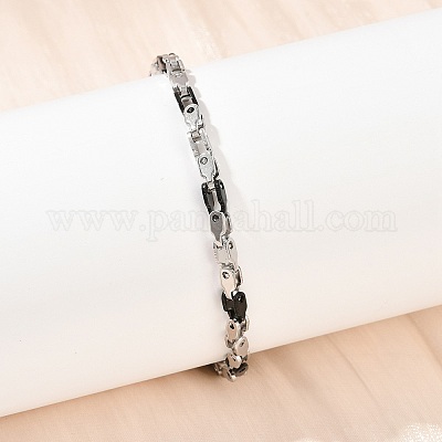 Браслеты-цепочки из нержавеющей стали 201 звено для мужчин и женщин BJEW-B143-03PB-1